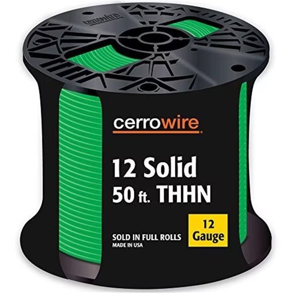Southwire 11591541 12 Awg Thhn Solid Wire; Green - 50 ft., Southwire, Mfr#: 11591541